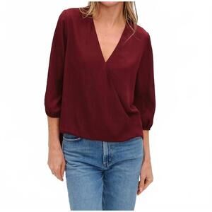 NEW SIX/FIFTY women's vanessa top in burgundy